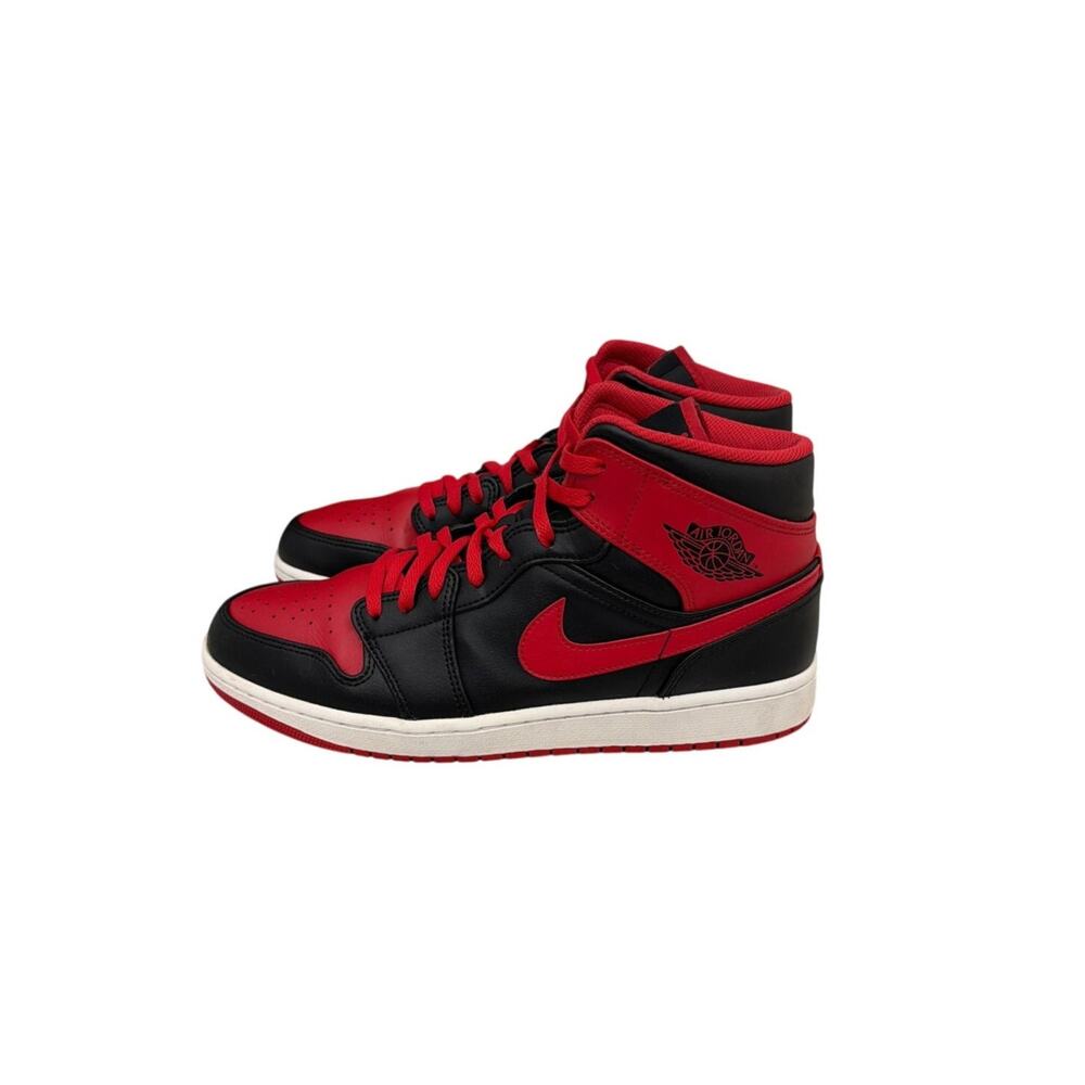 Nike Shoes Air Jordan 1 Mid Black Red Sneakers Size Men's 12